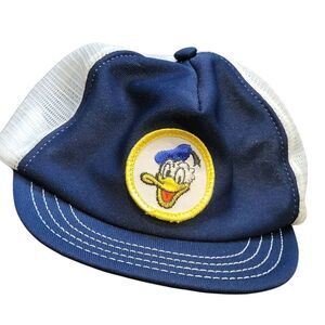 Vintage Disney Hat Child's Trucker Mesh Baseball Donald Duck Patch